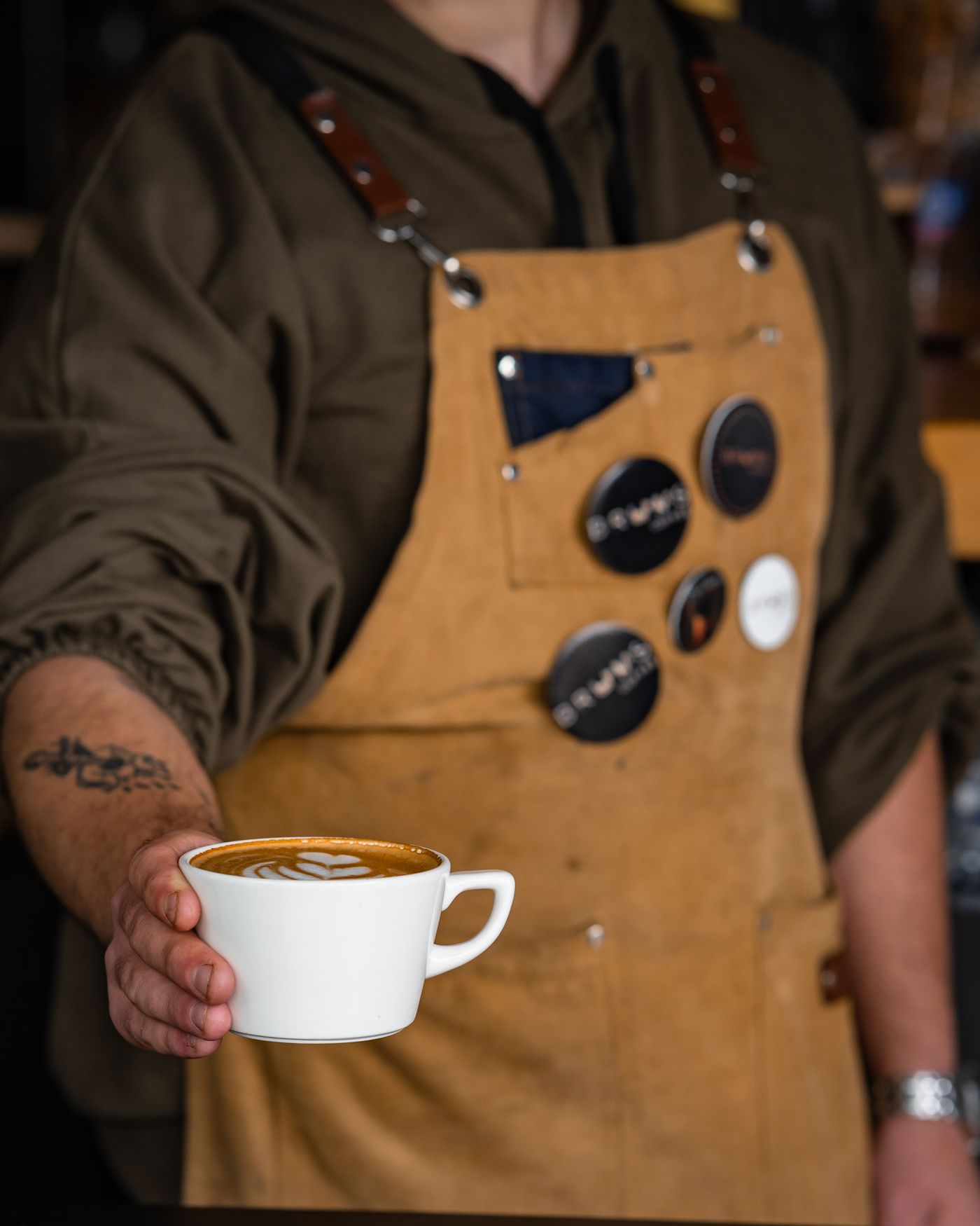 Corporate event coffee — barista serving fresh coffee