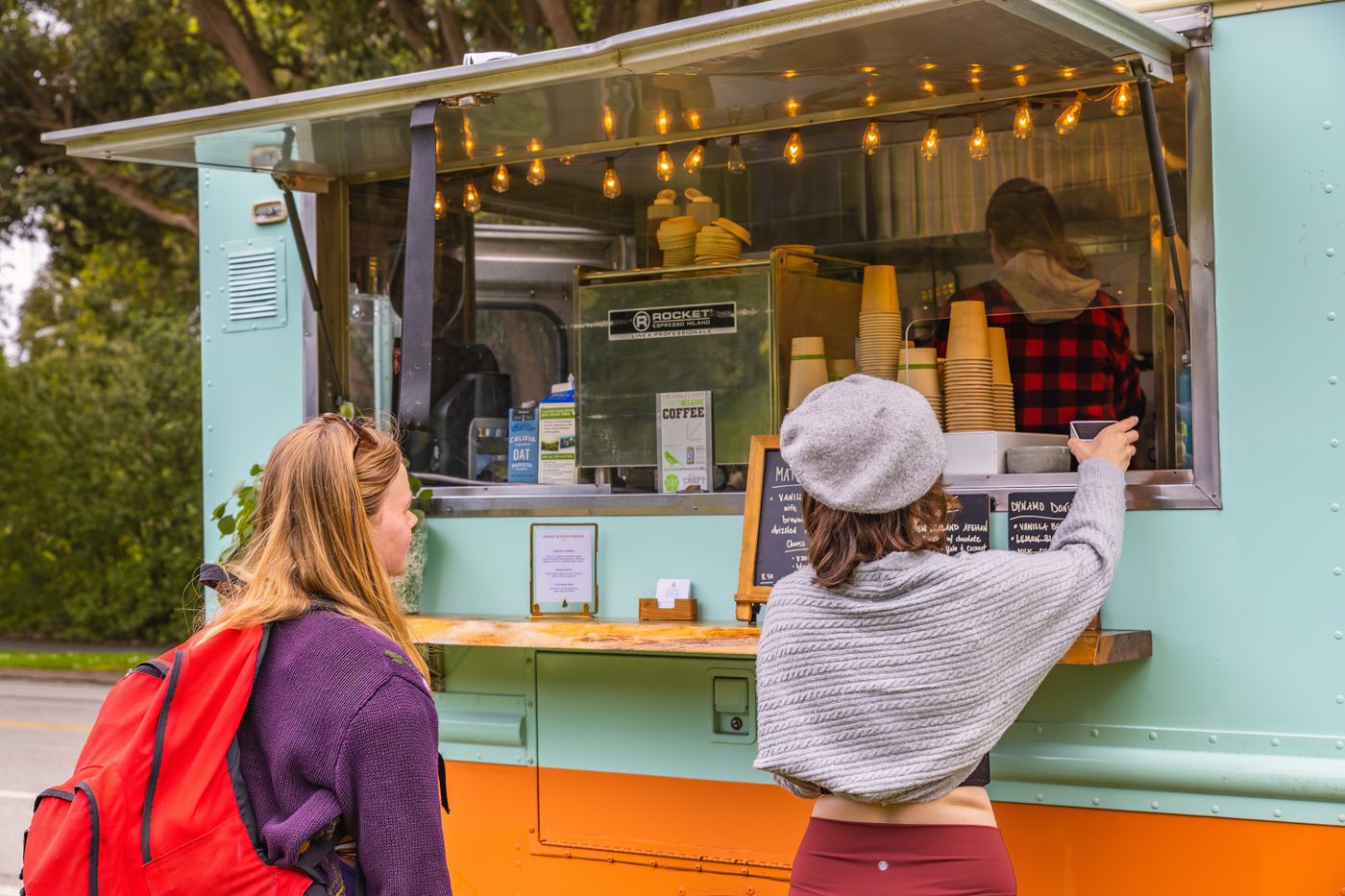 Private functions — guests enjoying coffee at the Wagon