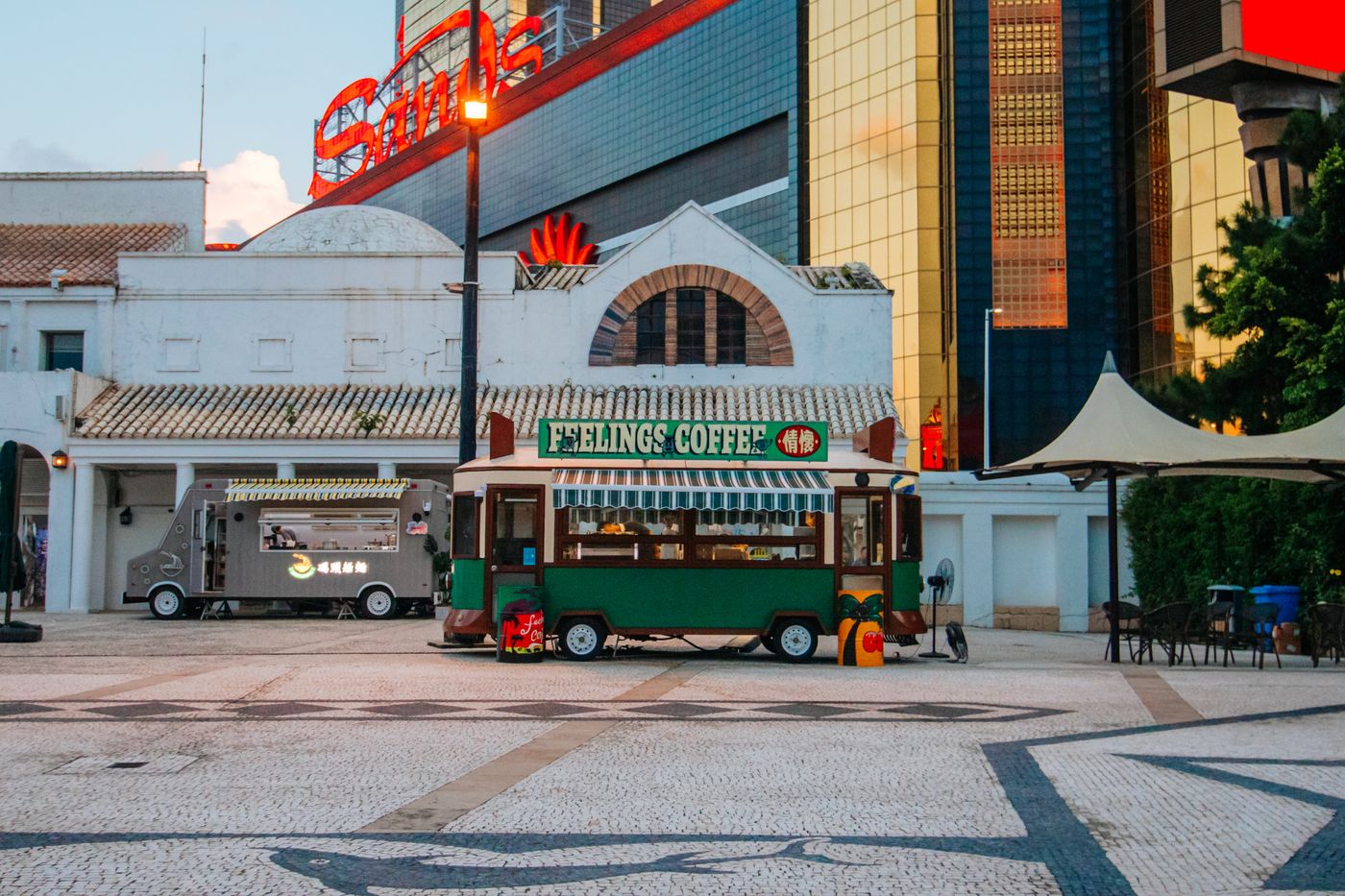 Markets and festivals — mobile coffee wagon on the street
